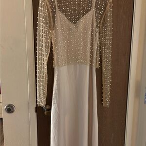 House of Harlow 1960 Cream Sheer Maxi Dress